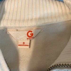 White Guess size small zip up sweater